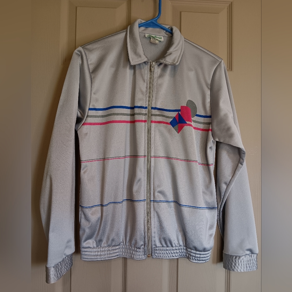 Lynn James Vintage Golf Jacket Silver Size Medium Gem